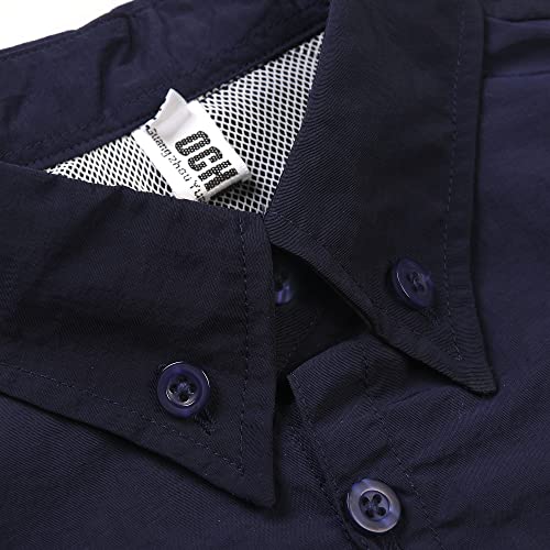 OCHENTA Boys' Button Down Long Sleeve Fishing Shirt Quick-Dry UV Sun Protection Outdoor Tops3