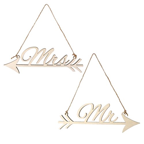 Preisvergleich Produktbild FENICAL MR und Mrs Pfeil Schild Hochzeit Dekoration