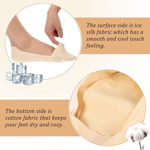 6 Pairs Women No Show Socks, Nylon Invisible Non-slip Ankle Sock Low Cut Thin Liner Socks Invisible Hidden Sock4