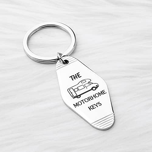 KUIYAI Vintage Motel Keychain The Motorhome Keys Gift RV Gifts Camping Gift Motor Vehicle Trailer Home Motorhome Gift for Camper (The motorhome keys)