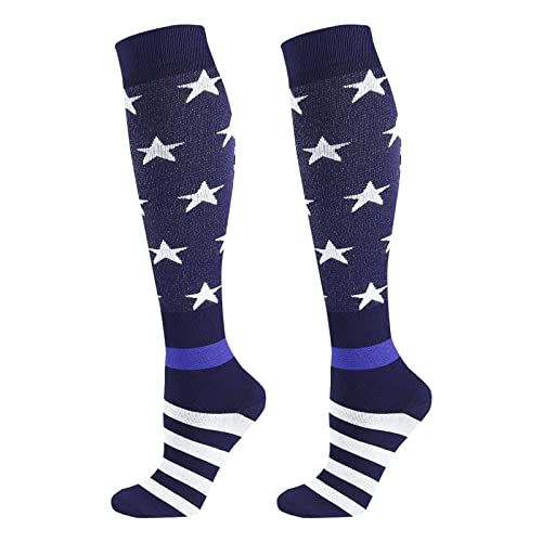 Image of Junely Compression Socks for Women Knee High Festival for Running Athletic Nurses Pregnant Women Work Support Travel Flight