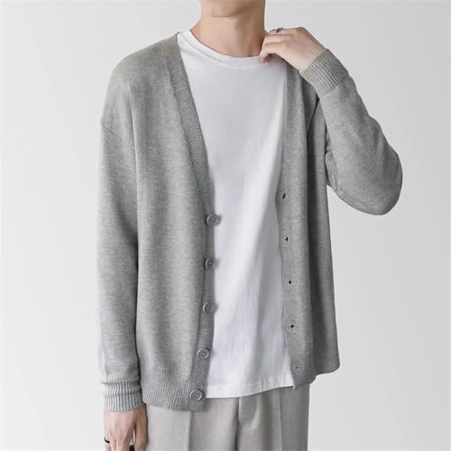 TdvcpmkkMen's Knitted Sweater V Neck Single Breasted Simple Warm Cardigan Knitted Sweater Daily Wear4