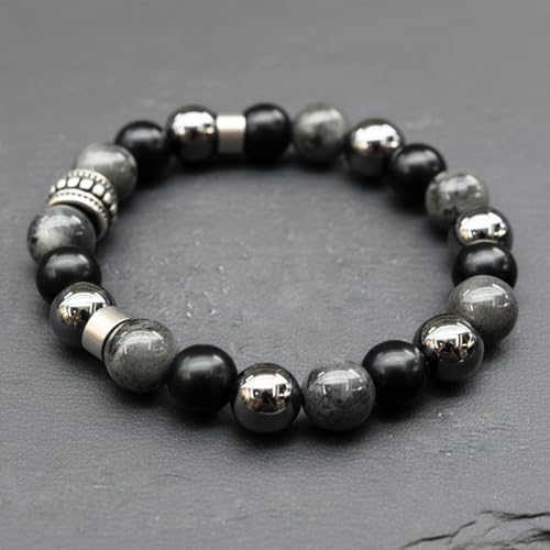 Image of THE MEN THING Natural Stone Bracelets - Adjustable Beaded Wristwear for Men & Boys (Multi-Design Collection)