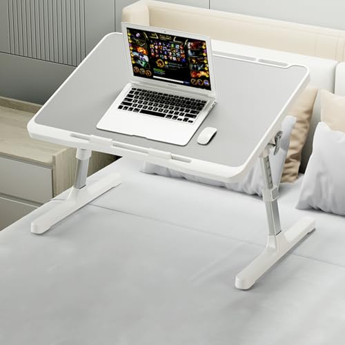 StarAndDaisy Baby Multi-Purpose Laptop/Bed Table with Foldable Legs, Adjustable Height Engineered Wood Lap Table -Grey, 60cm, 38cm, 40 Cm