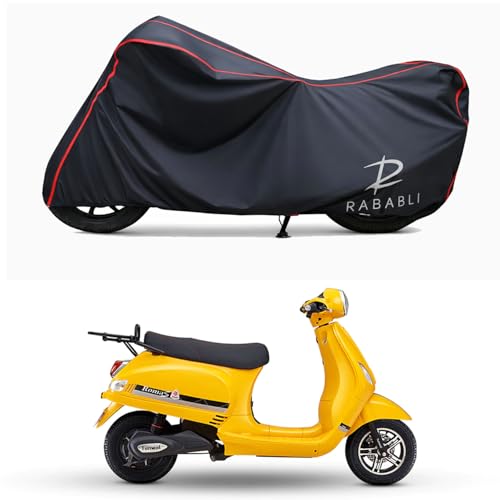 Image of Waterproof Bike Body Cover Compatible for | Tunwal Roma S STD | Taffeta Fabric, Red Piping Design, Bottom Elastic Fit | Dustproof, Sun UV & Rain Protection for All Bikes