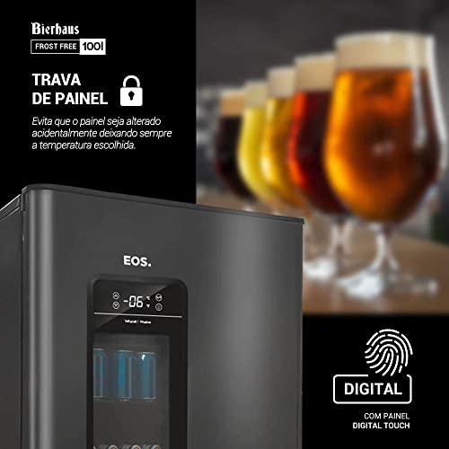 Cervejeira Eos Bierhaus 100l Frost Free Inox Titanium Ece110 220v