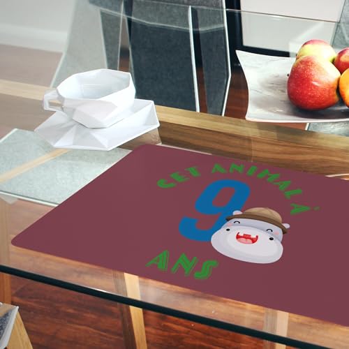 Sets de table souples dessous en liège grand format napperons rouge anniversaire