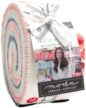 Summertime Jelly Roll (40 Pieces) by Camille Roskelley for Moda 2.5 x 44 inches (6.35 cm x 111.76 cm) Fabric Strips DIY Quilt Fabric