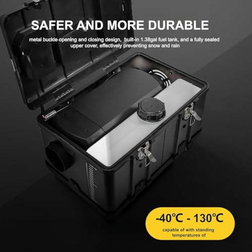 8kW Luft Dieselheizung, 12V/24V DC & 240V AC Diesel Standheizung 0,12–0,45 L/h mit APP & AC Adapter,Automatik-Start-Stopp und Belüftungsfunktion, Tragbare Dieselheizung für LKW, Transporter, Wohnmobil
