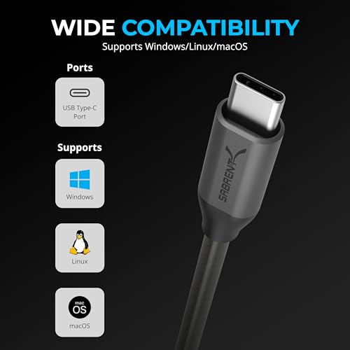 Image of SABRENT USB-C to DB9 Serial RS-232 Adapter Cable 3FT, Prolific PL2303GS Chipset, USB 2.0, 1bps-12Mbps Baud Rate, for POS Terminals, Modems, GPS, Industrial Devices (CB-D9C3)