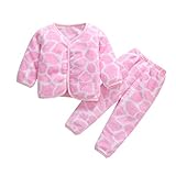 wuayi Unisex Baby Schlafanzüg Neugeborene Baby Mädchen Jungen Vlies Dick Warm Schlafanzughose + Schlafanzugoberteile Baby Bekleidung Set