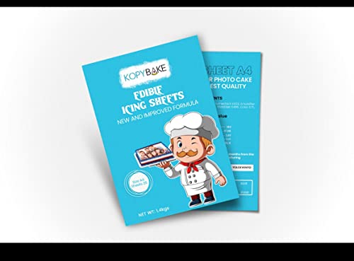 Image of KOPYBAKE A4 SIZE ICING SHEETS FOR EDIBLE PHOTO CAKE PRINTER (25 SHEETS)