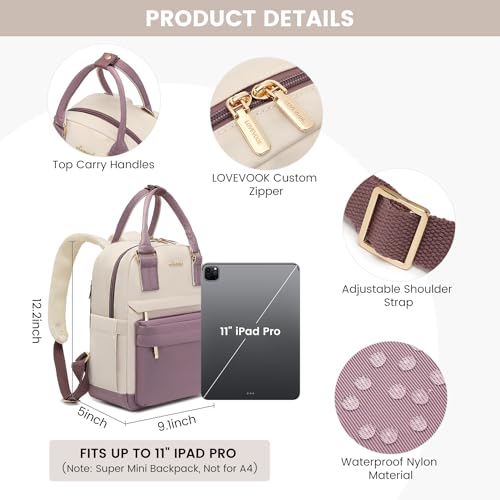 Image of LOVEVOOK Mini Backpack for Women Stylish Waterproof Backpack Purse with USB Port, Cute Daypack for College Travel Party