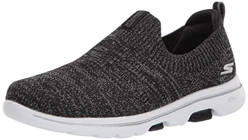 Skechers Women's Gowalk 5-Trendy Sneaker, Black/Gray, 13 Wide