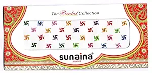 Sunaina Traditional Multicolour Velvet Swastik Bindi With Golden Stone For Women & Girl