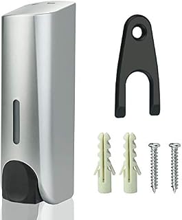 DURANTEY Soap Dispenser Wall Mount Shower Dispenser 350ML Hand Manual Soap Dispenser Shampoo Gel Dispenser for Shower Gel, Shampoo, Hand Sanitizer, Disinfectant(Sliver)