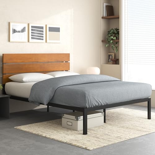 ZINUS Paul Metal and Wood Platform Bed Frame / No Box Spring Needed / Wood Slat Support / Easy Assembly, Queen by Zinus - Image 8