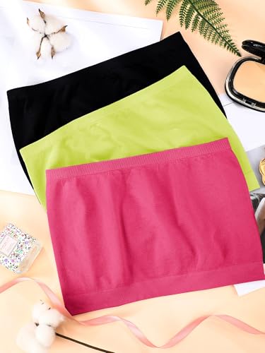 Image of HESTYA 3 Pack Women's Strapless Bandeau Bra Seamless Bralette Soft Stretchy Non-Padded Wireless Tube Top Bras
