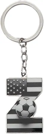 Bag Charms Initial A-Z Letter Keychain Bag Charm Soccer Keychain for Handbags Sports Bag