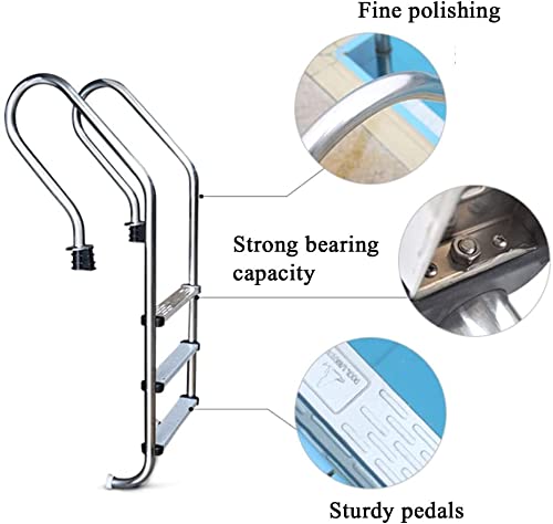 Escalera para piscina de acero inoxidable 3 peldaños miniatura 4