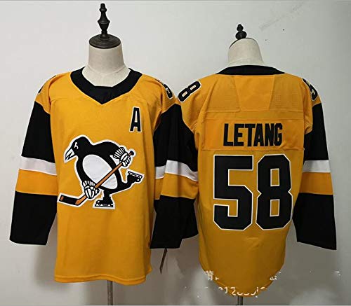 YIMING Crosby # 87 Pittsburgh Pingüino Hockey Hielo Traje de Deporte de los Hombres de la NHL Transpirable Ropa de Manga Larga Camiseta de la película Edición Jersey del Hockey,58,XXXL