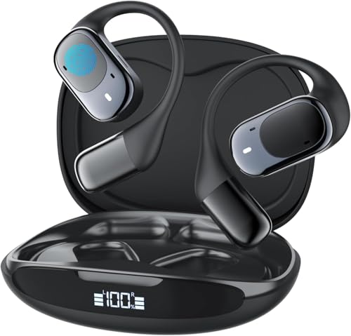 ANSTEN Open Ear Écouteurs Bluetooth 5.3, Ecouteurs Bluetooth sans Fil Sport, Contrôle Tactile Casque Conduction Osseuse, Étanche IPX6, 30H de Jeu, Adaptés au Travail, au Sport, aux Jeux d'exercice