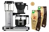 Moccamaster Filter Kaffeemaschine KBG Select poliert/brushed, 1.25 Liter, 1520 W, Black Aktionspaket mit 2 * 500 gr. Filterkaffee von Mondo del Caffè
