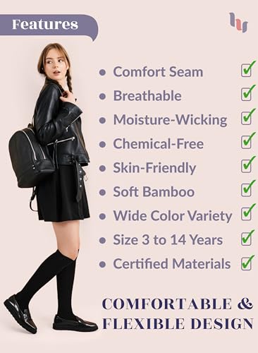 Image of Knee High Socks for Girls Boys Toddlers, Unisex Little Kids, Soft, Long School Uniform Socks 3-14 Years Old, 3 6 9 Pairs