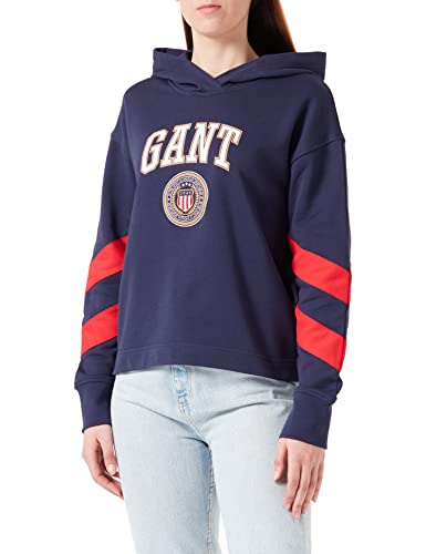 GANT Damen D1. Crest Shield Detail Hoodie Kapuzenpullover, Classic Blue, XL