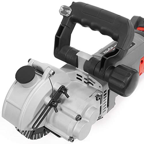 XtremepowerUS 3000W Wall Chaser Cutting Machine Wall Brick Granite Marble Concrete Water Line w/Infrared Sighting (Slotting Machine) w/Case