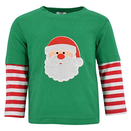 Image of Unique Baby Boys Shirts for Kids and Toddlers Striped Layered Long Sleeve with Embroidery