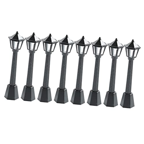 SUPVOX Micro Street Lights Set 8pcs Miniature Street Lamp Ornaments for Decor