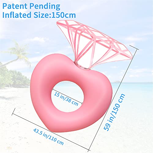 Diamond Golden Ring Pool Floats, Engagement Ring Inflatable Raft Swimming Pools Accessories Bachelorette Party Toys For Pools Beach Toys For Adults #TOP1