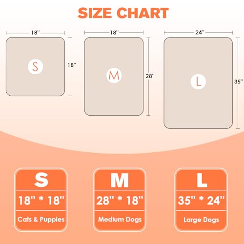 ENJOY PET Pet Heating Pad, Dog Heating Pad with 13 Level Timer and 9 Level Temperature, Indoor Heating Pads for Cats Dogs with Chew Resistant Cord, Long-Time Working Pet Heated Mat, Auto Power Off