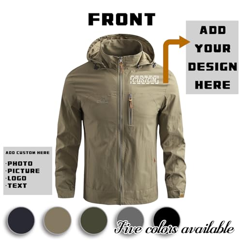 Add Your Logo Custom Mens Rain Coat Waterproof Hooded Outdoor Jacket Lightweight Windbreaker Workwear2