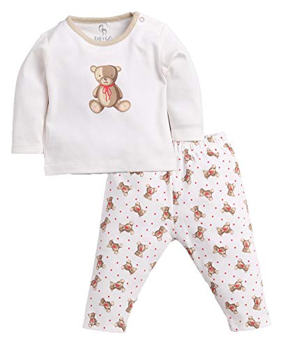 Image of BABY GO 0-6M /6-12M /12-18M /18-24M Full Sleeves 100% Soft Cotton Clothing Set /Newborn Baby Dress for Baby Boys, Beige, 18 Months-24 Months