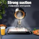 Hotte de cuisine portable, hotte de bureau avec ventilateur d'extraction à 2 vitesses, filtre en aluminium détachable, grand réservoir de collecte d'huile, ventilateur d'extraction portable pour BBQ intérieur (Or)