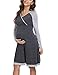 Hawiton Camisón Lactancia Manga Larga Hospital Pijama Embarazada Algodón Invierno Ropa para...