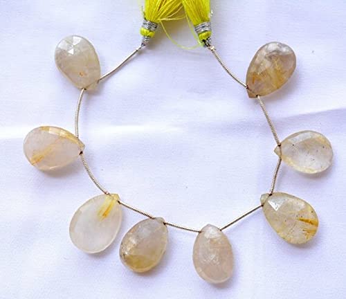Quartz rutile doré en gouttes facettées LKBEADS pour haute joaillerie