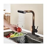 SWHC Touch Sensor Wasserhahn Küche, Edelstahl Küchenarmatur mit Brause Ausziehbar 3 Modi, 360°...