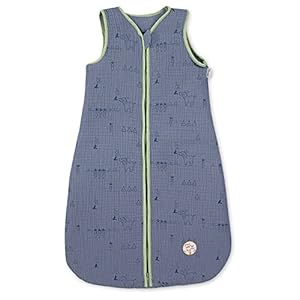 Mousseline slaapzak 110cm Emmis Garden blauw