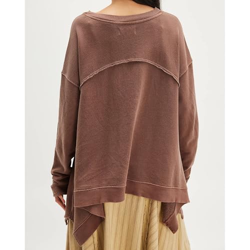 Hixiaohe Women's Oversized V Neck Sweatshirt Casual Long Sleeve Loose Pullover Tops Athletic Workout Sweatshirts Y2k Outfits2