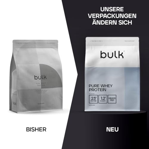 Bulk Pure Whey Protein Pulver | Geschmacksneutral | 26g Protein & 5g BCAAs pro Portion | Whey Konzentrat Shake | Wenig Zucker | Unterstützt Muskelaufbau & Regeneration | Vegetarisch | 1kg