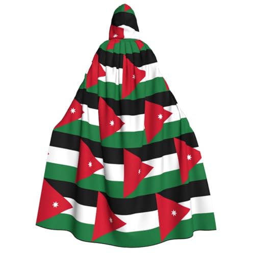 Cape à capuche médiévale costume drapeau jordanien 140cm adulte carnaval