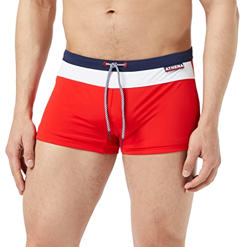 ATHENA - Boxer de Bain Homme Croisière - Taille : 6 - Couleur : Rouge-Blanc Cover
