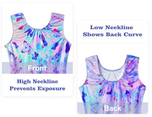 Image of Domusgo Toddler Leotard Gymnastics Long Sleeve, Sparkly Tumbling Dance Leotards for Baby Girls Kids Teens 2-14 Years
