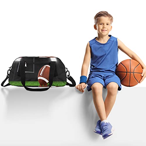 American Football Kids Duffle Bag for Boys Girls Dance Bag,Sport Ball Grass Sport Gym Bags Overnight Travel Bags Teen Kids Weekender Bag for School Practice Gymnastic Ballet2