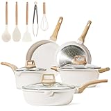 Juego De Ollas Y Sartenes Antiadherentes 13 Piezas, Juego De Bateria De Cocina, Juego De Sartenes, 100% Libre De PFOA, Apto...