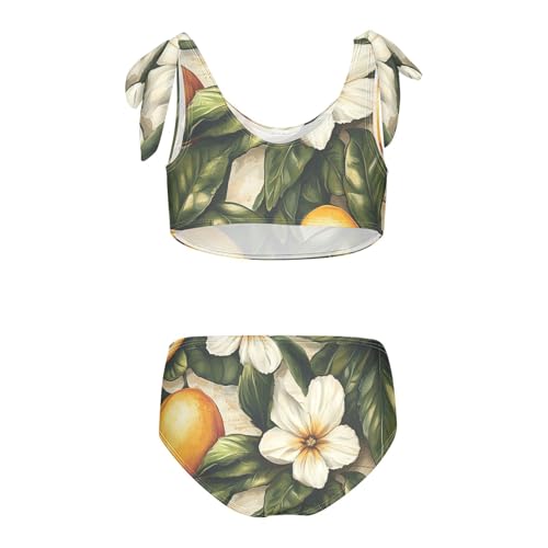 KLL Wood Lemons Girl Two Piece Bikini Set Scoop Neck Swimsuits Swimming Suits Adjustable Shoulder Strap2