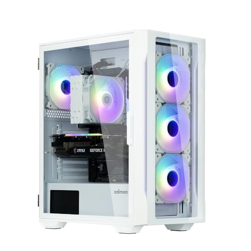 ZALMAN i3 NEO TG White �~�h���^���[�^PC�P�[�X �t�����g�����K���X�p�l�� CS8682